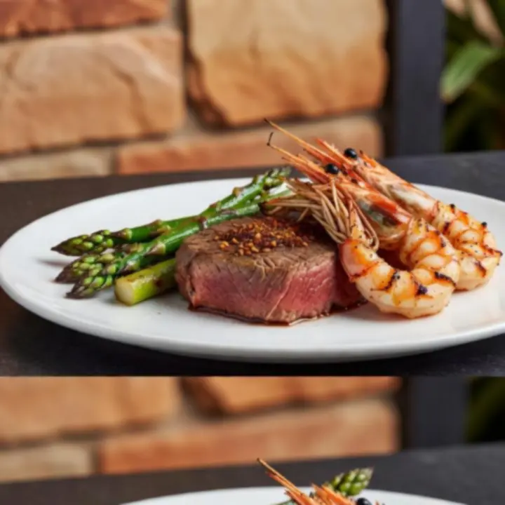 Grill dishes served in a light coastal Australian restaurant