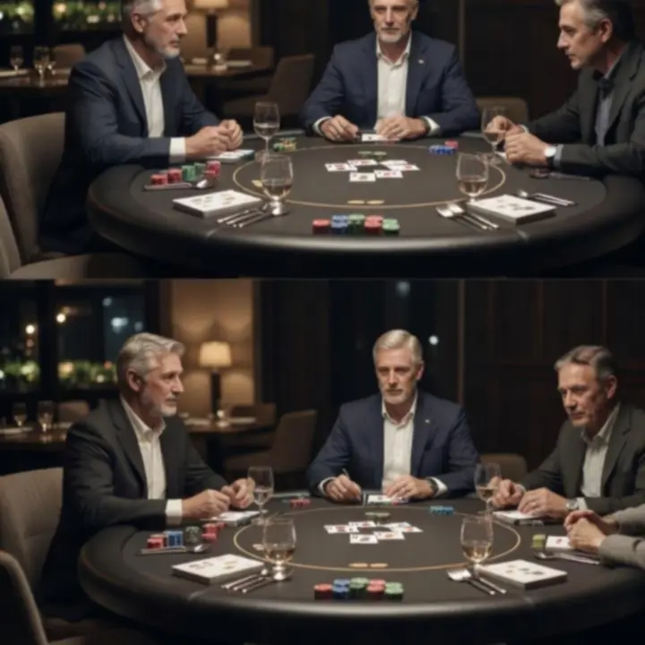 Refined private poker evening with cards, chips and table set alongside food and drinks