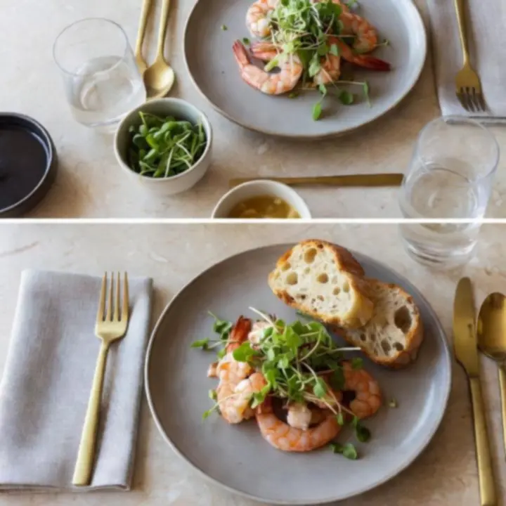 Plated starter dish in a modern Australian restaurant setting
